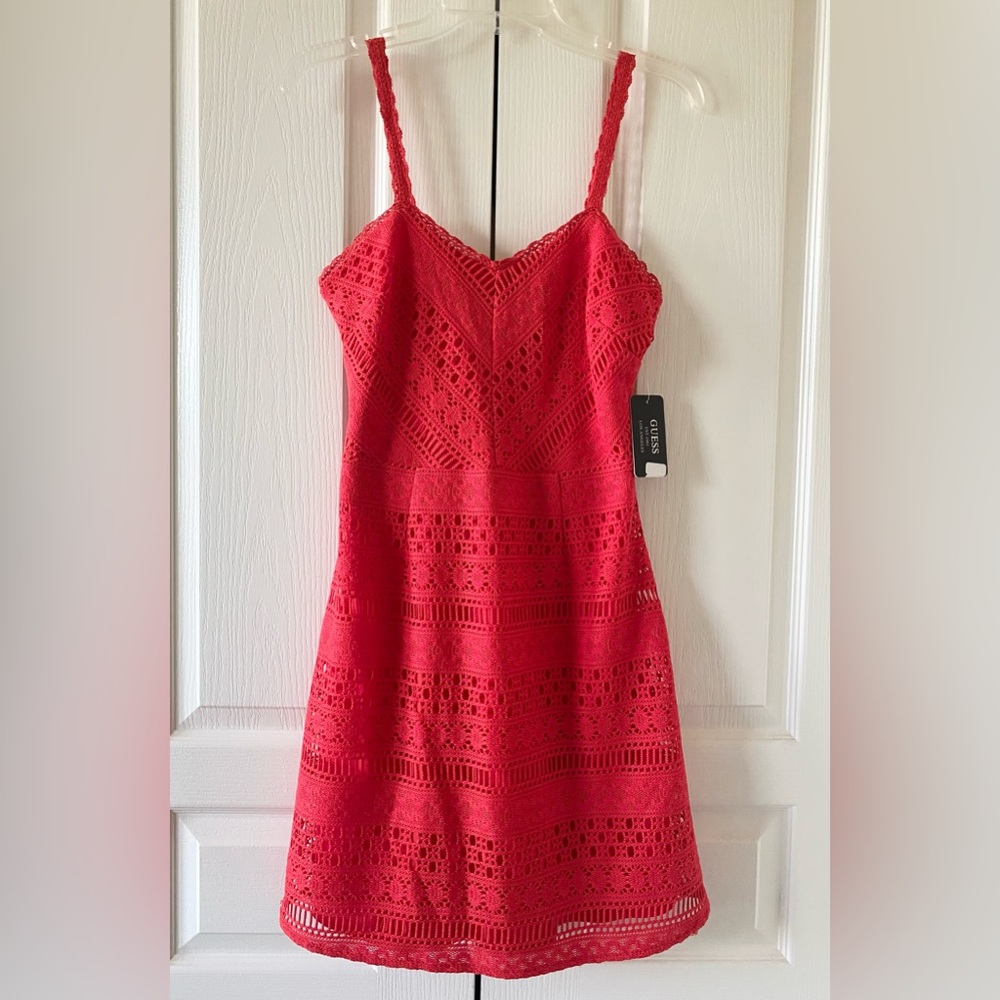 Guess Crochet Lace Dress - Orange